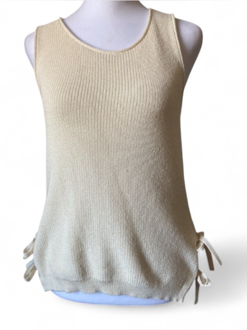 Madewell Cream / Ivory Side Tie Lightweight Sweater Tank Top size XXS - Picture 2 of 5